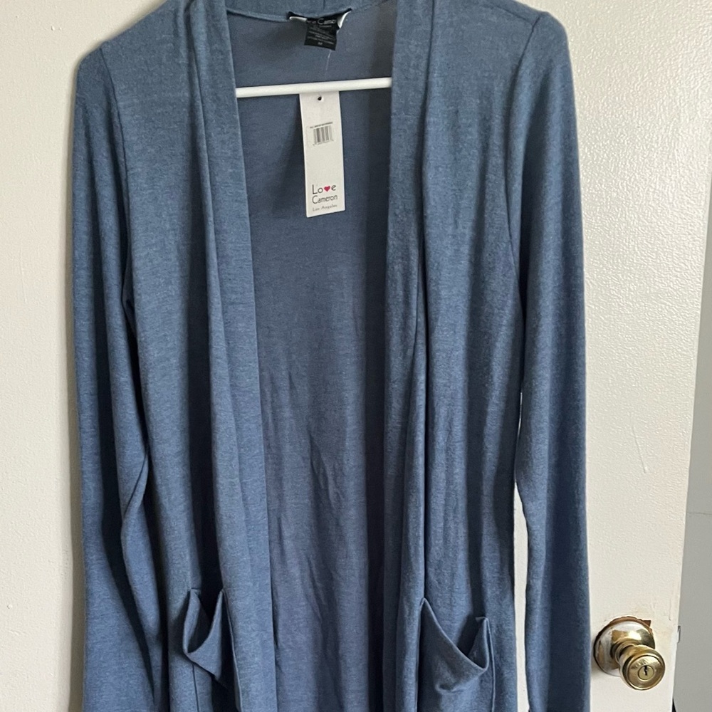 Blue Blake Cameron long duster sweater nwt